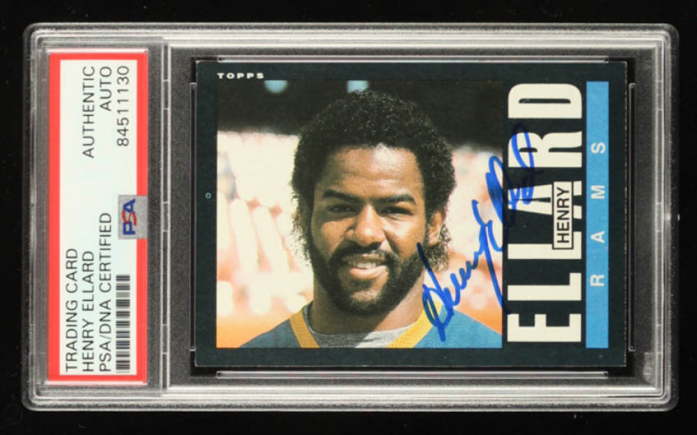 Henry Ellard Signed 1985 Topps #80  (PSA) Rookie Card