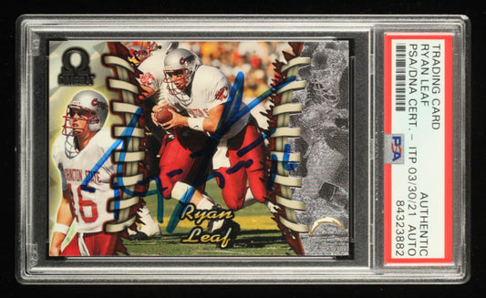Ryan Leaf Signed 1998 Pacific Omega #206 (PSA) Rookie Card