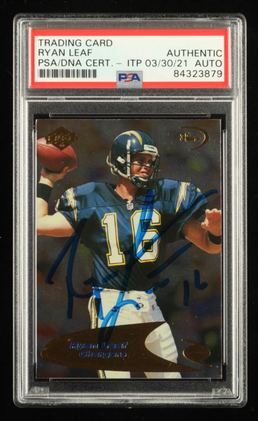 Ryan Leaf Signed 1998 Collector's Edge Odyssey #223 3Q  Rookie Card - (PSA)