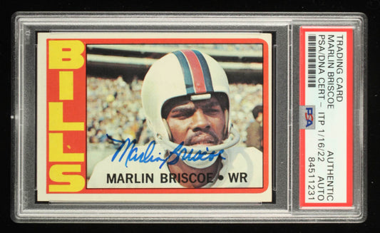 Marlin Briscoe Signed 1972 Topps #30 RC - Rookie Card - (PSA)