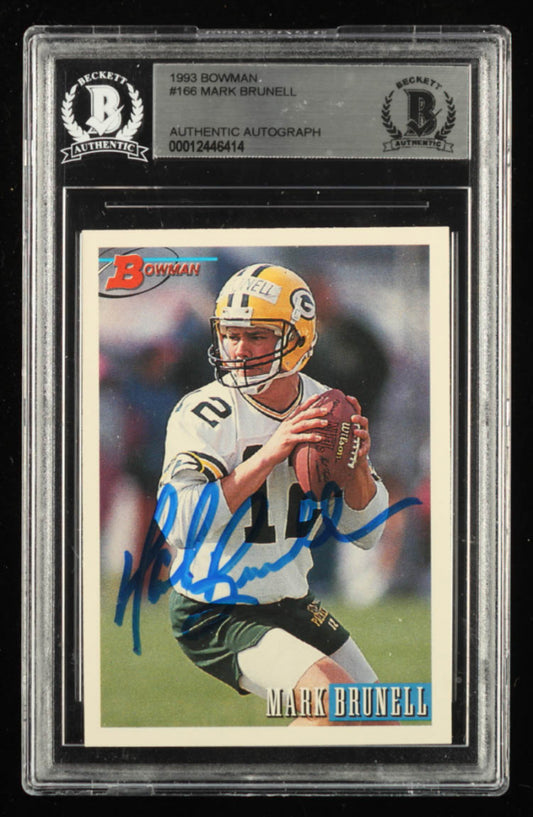 Mark Brunell Signed 1993 Bowman #166 RC (BGS) Rookie Card