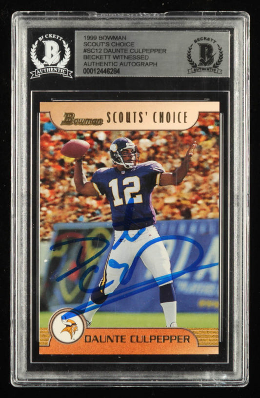 Daunte Culpepper Signed 1999 Bowman Scout's Choice #SC12 (BGS) Rookie Card