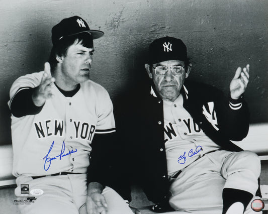 Lou Piniella & Yogi Berra Signed Yankees 16x20 Photo (JSA)