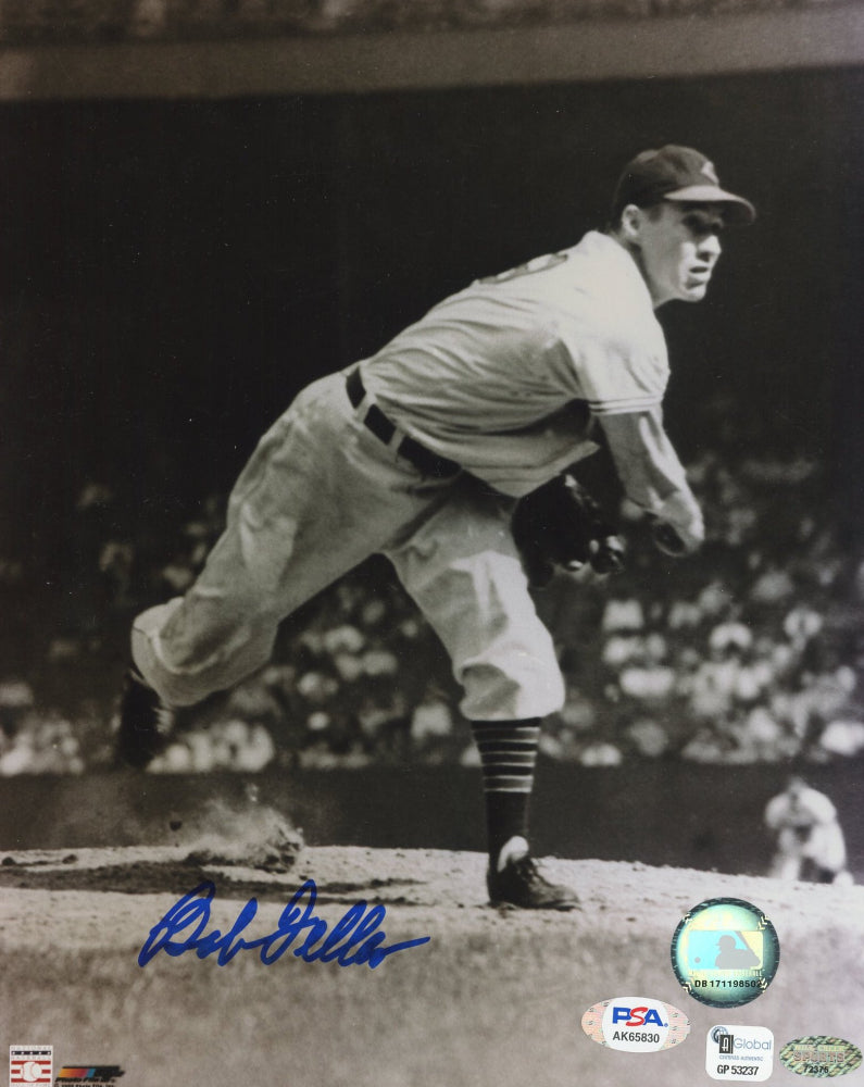 Bob Feller Signed Indians 8x10 Photo (PSA & Miller Creek Sports)