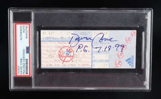 David Cone Signed 1999 Yankees Ticket Inscribed "P.G 7.18.99"" (PSA & JSA) New York Yankees vs. Montreal Expos