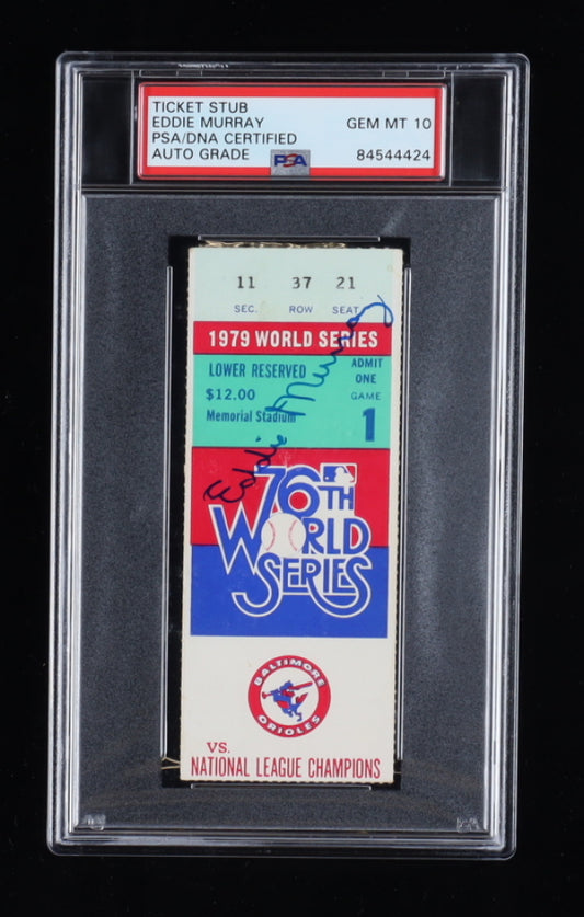 Eddie Murray Signed 1979 Orioles 76th World Series Game 1 Ticket Stub - Autograph Graded (PSA) 10