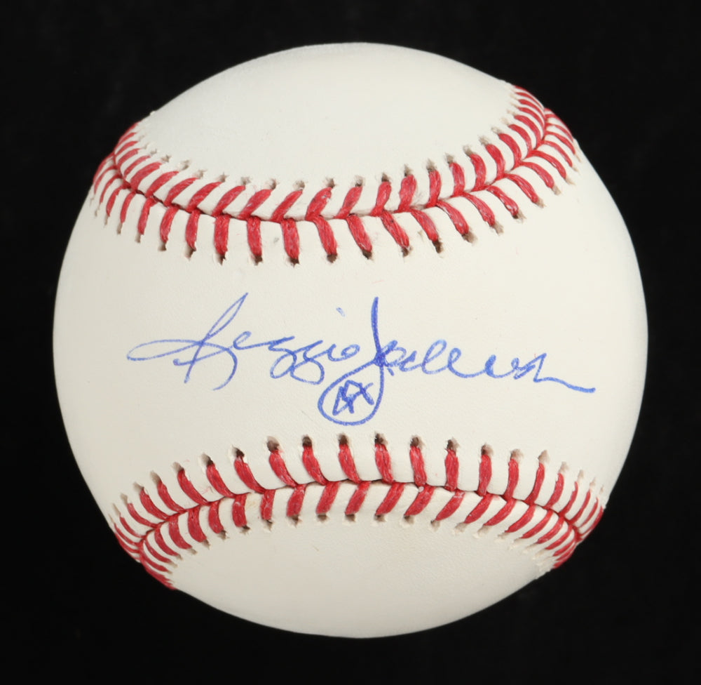 Reggie Jackson Signed (PSA) OML Baseball with Display Case - Overall Grade 10 / Autograph Grade 10 / Baseball Grade 10