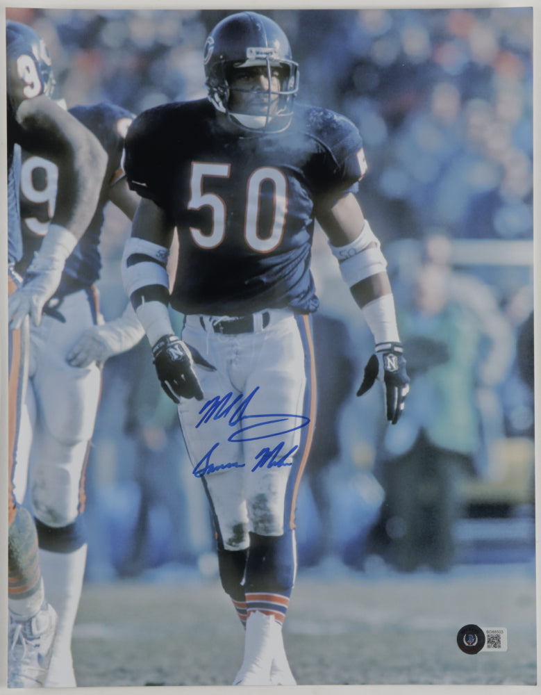 Mike Singletary Signed (Beckett) Bears 11x14 Photo Inscribed "Samurai Mike"