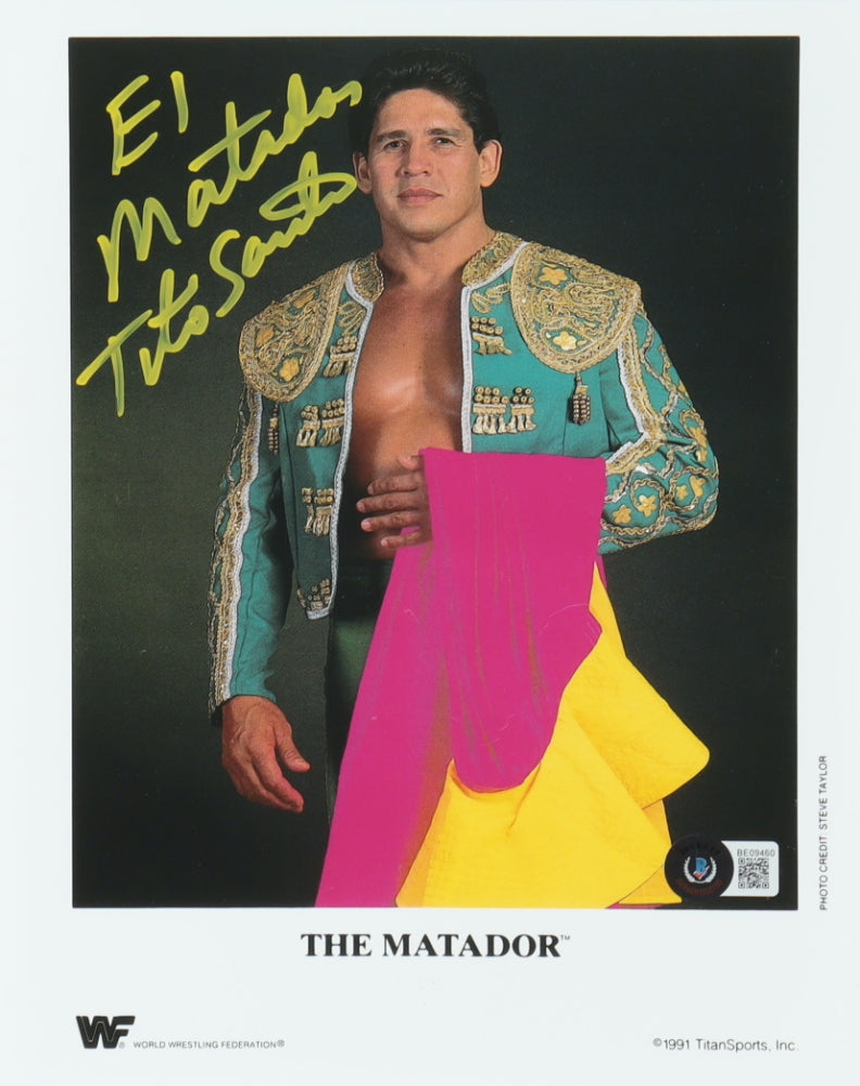 Tito Santana Signed 8x10 Photo Inscribed "El Matador" (Beckett)