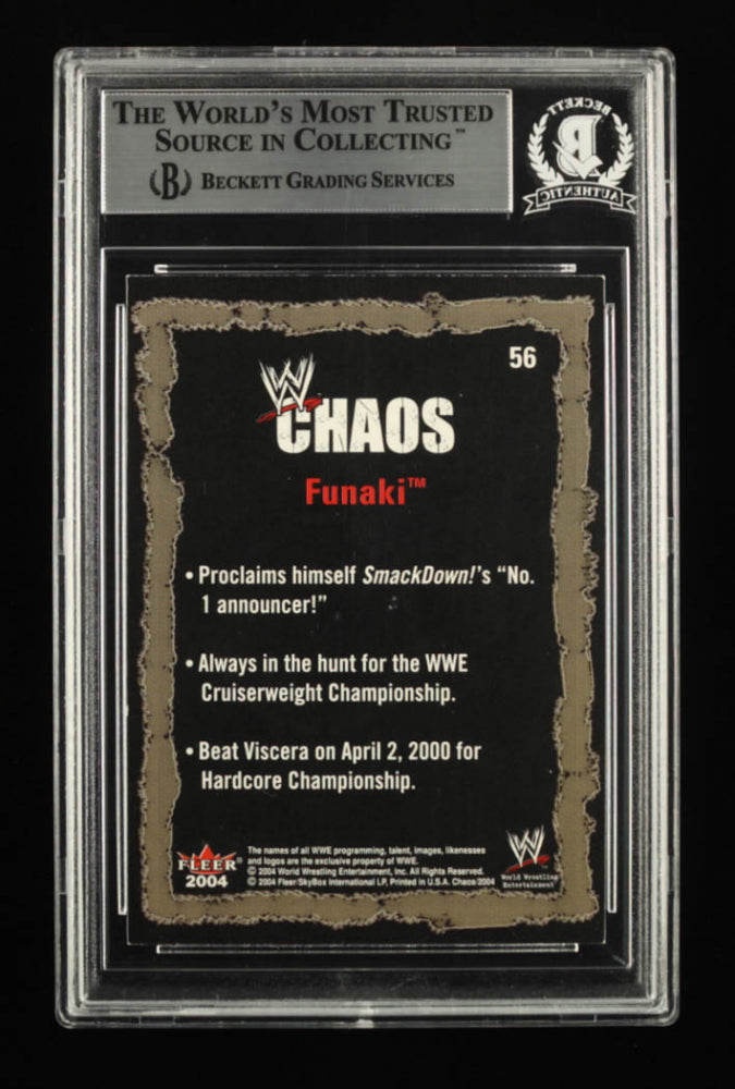 Funaki Signed 2004 Fleer WWE Chaos #56 Inscribed "WWE 2007" (BGS)