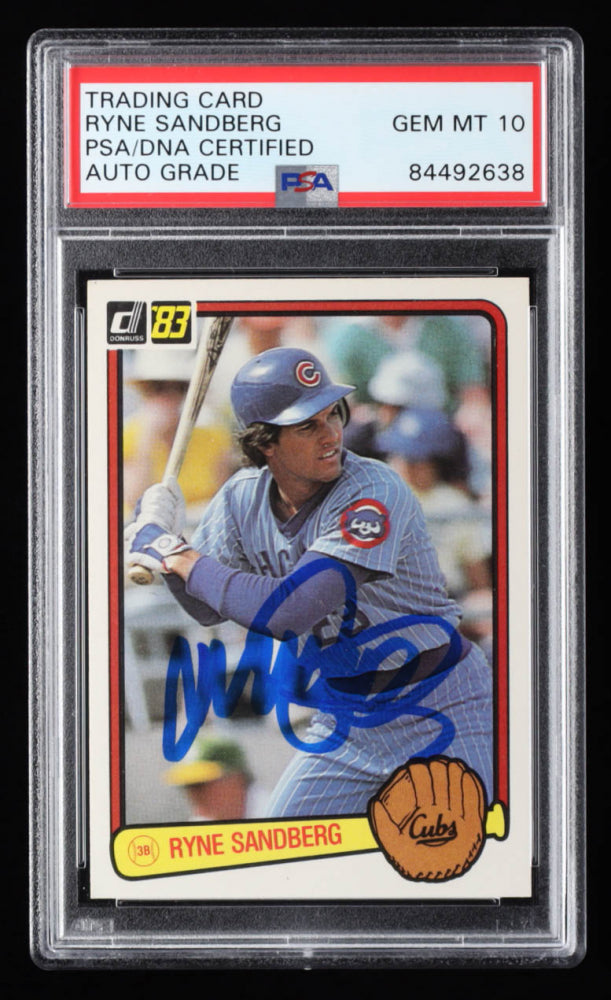 Ryne Sandberg Signed 1983 Donruss #277 RC (PSA) Rookie Card | Autograph Graded (PSA) 10