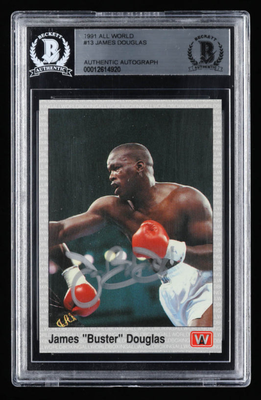 James "Buster" Douglas Signed 1991 All World #13 (BGS)