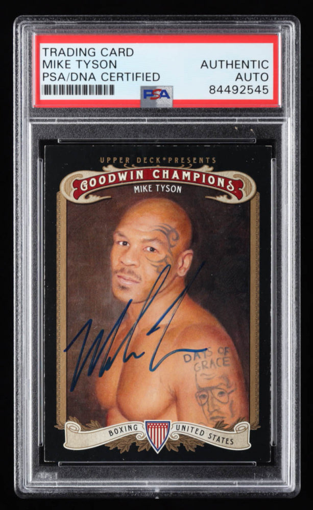 Mike Tyson Signed 2012 Upper Deck Goodwin Champions #102 (PSA)