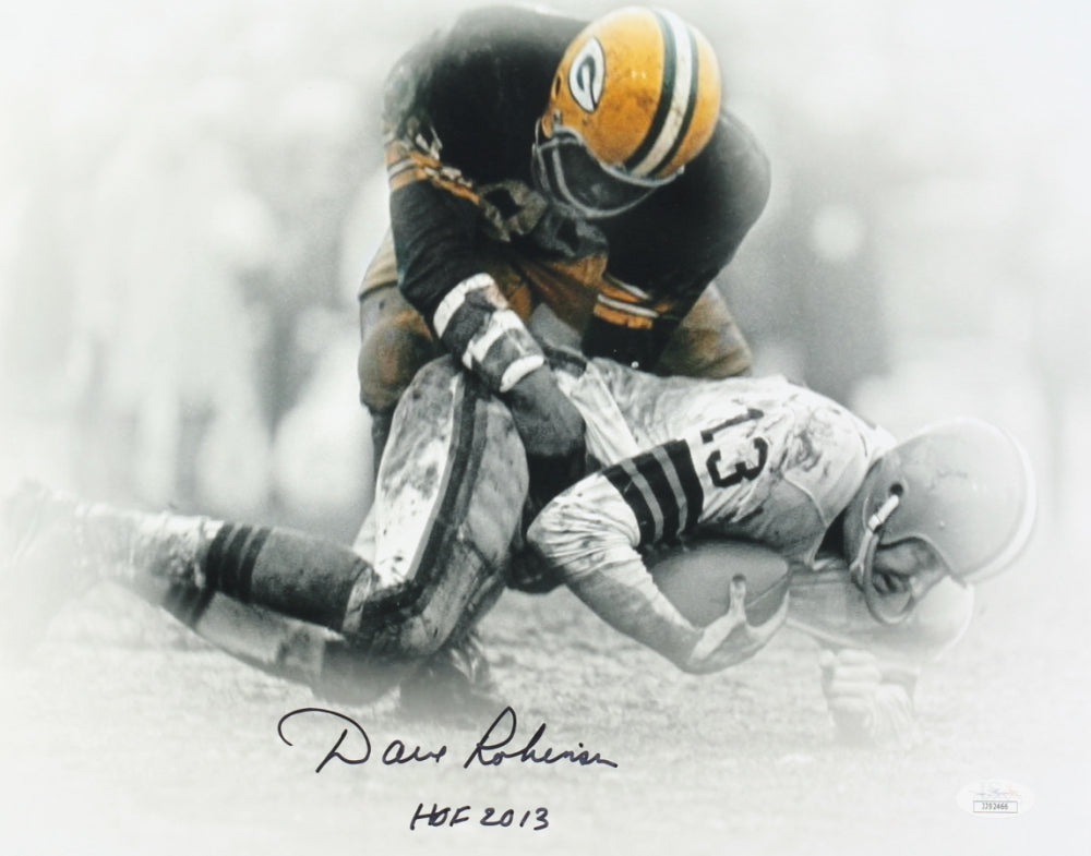 Dave Robinson Signed (JSA) Packers 11x14 Photo Inscribed "HOF 2013"