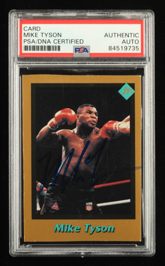 Mike Tyson Signed 1991 Tuff Stuff Jr. #6 (PSA)