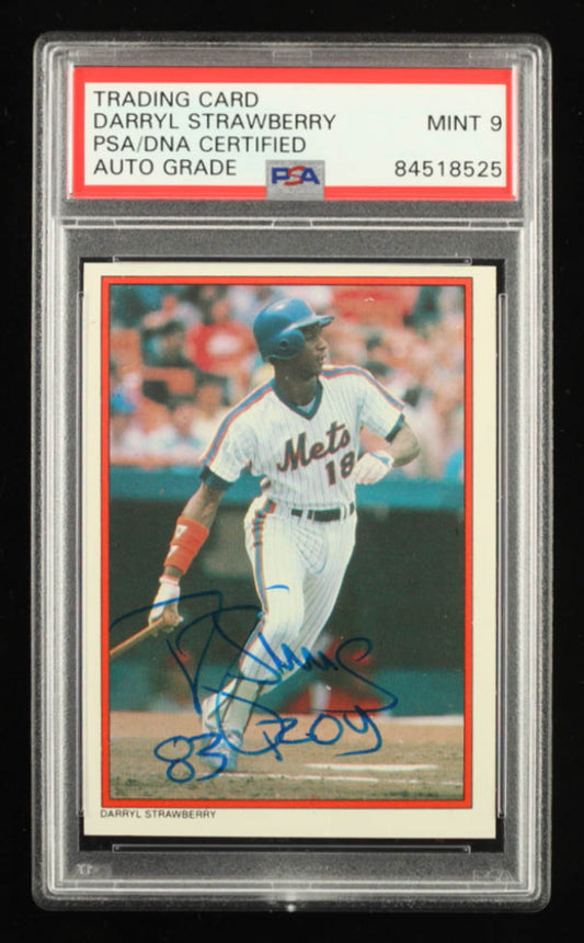 Darryl Strawberry Signed 1984 Topps Glossy Send-Ins #29 Inscribed "83 ROY" - Autograph Graded (PSA) 9 - Rookie Card