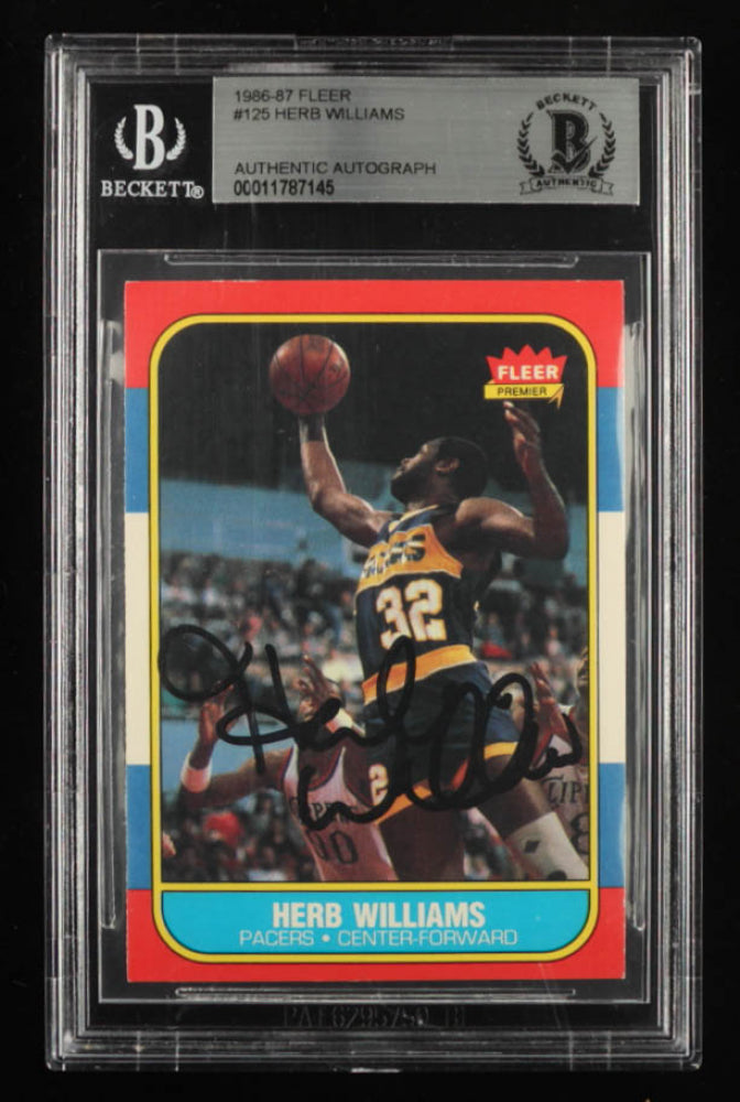 Herb Williams Signed 1986-87 Fleer #125 (BGS) - Rookie Card