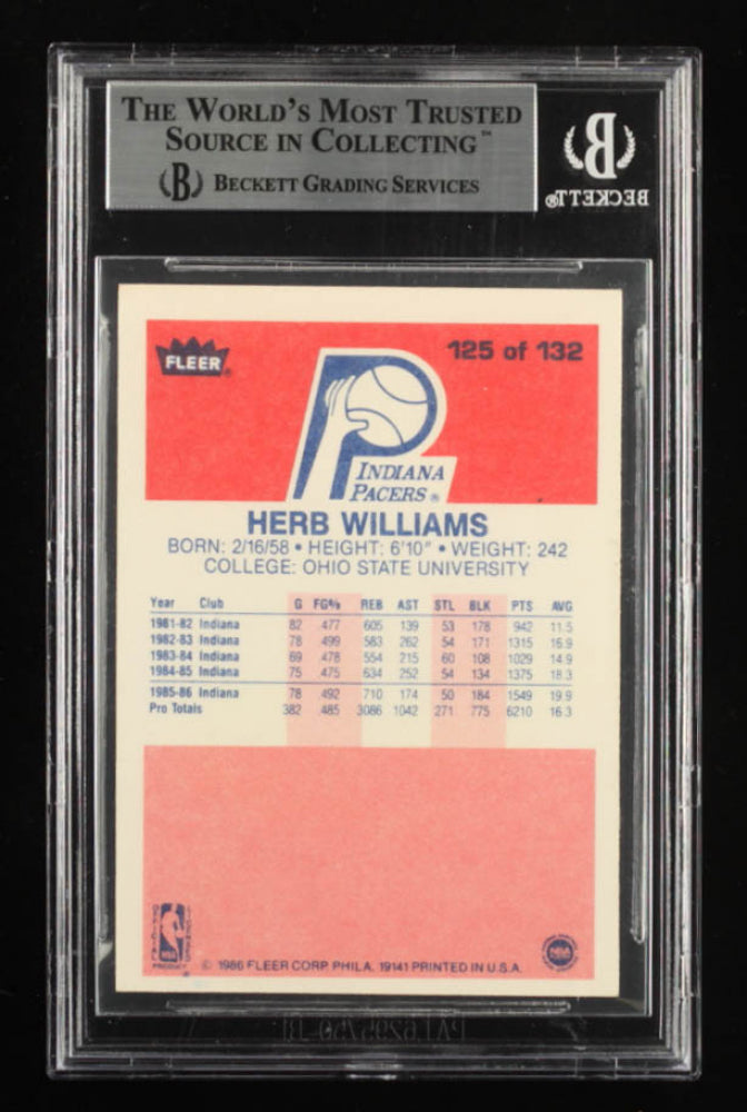 Herb Williams Signed 1986-87 Fleer #125 (BGS) - Rookie Card