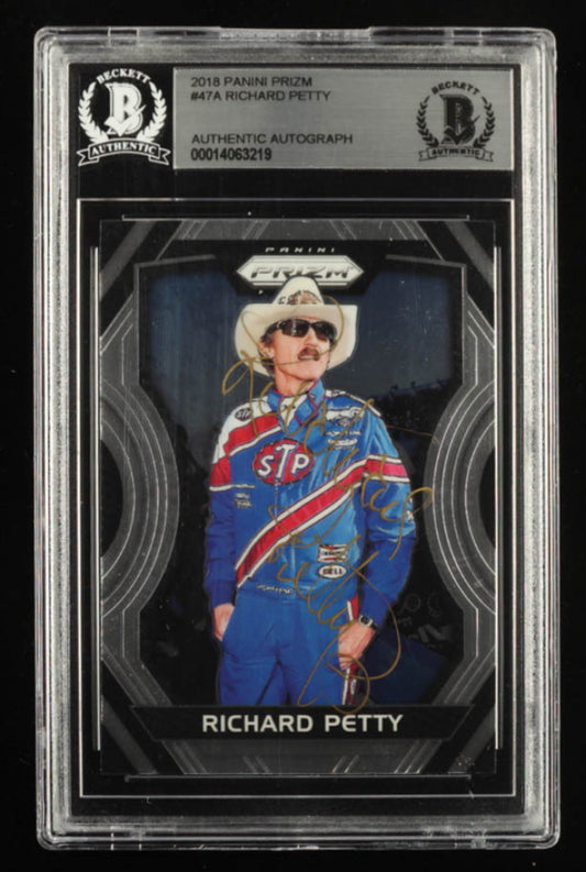 Richard Petty Signed 2018 Panini Prizm #47A (BGS)