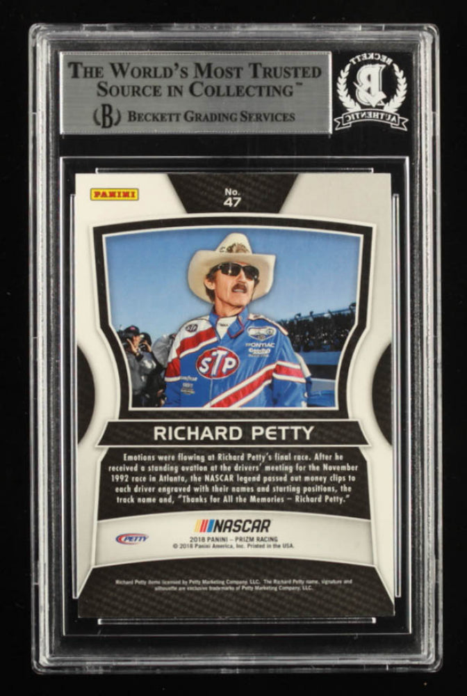 Richard Petty Signed 2018 Panini Prizm #47A (BGS)