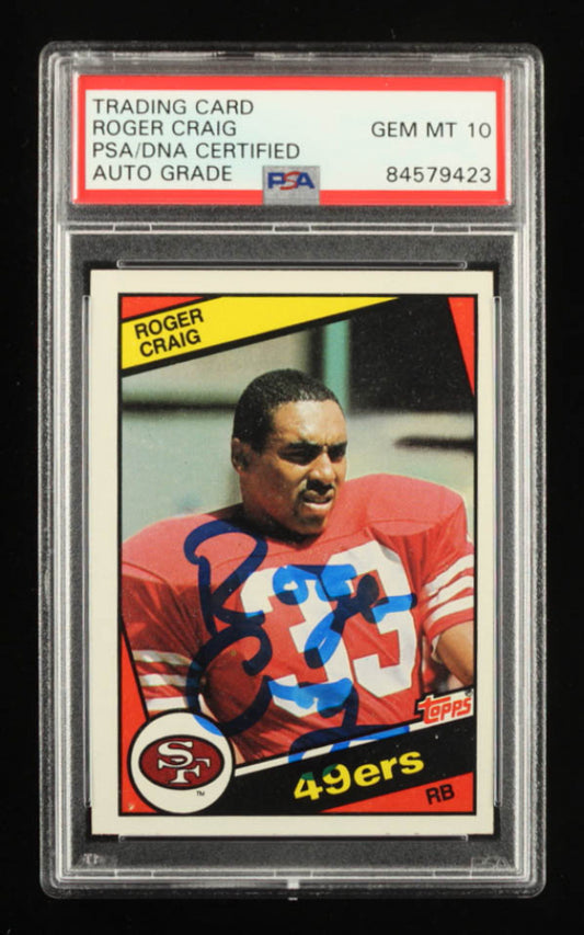 Roger Craig Signed 1984 Topps #353 RC - Rookie Card - Autograph Graded (PSA) 10