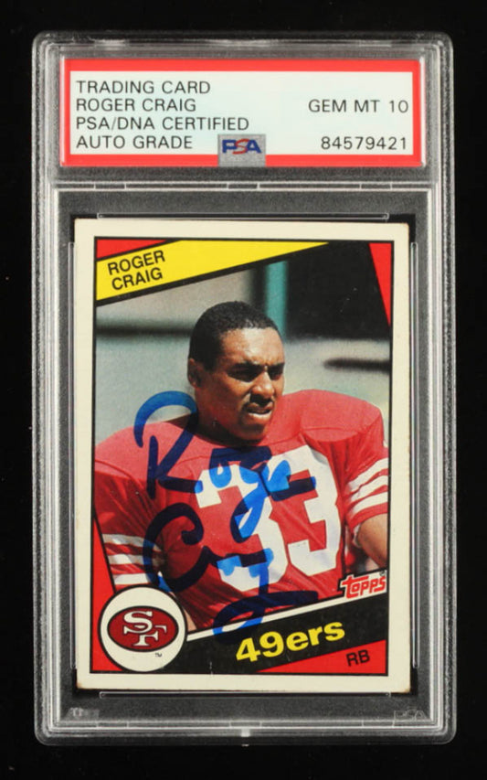 Roger Craig Signed 1984 Topps #353 - Autograph Graded (PSA) 10 - Rookie Card