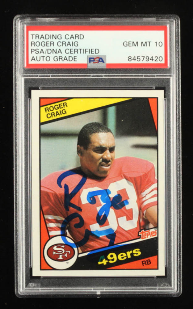 Roger Craig Signed 1984 Topps #353 - Autograph Graded (PSA) 10 - Rookie Card