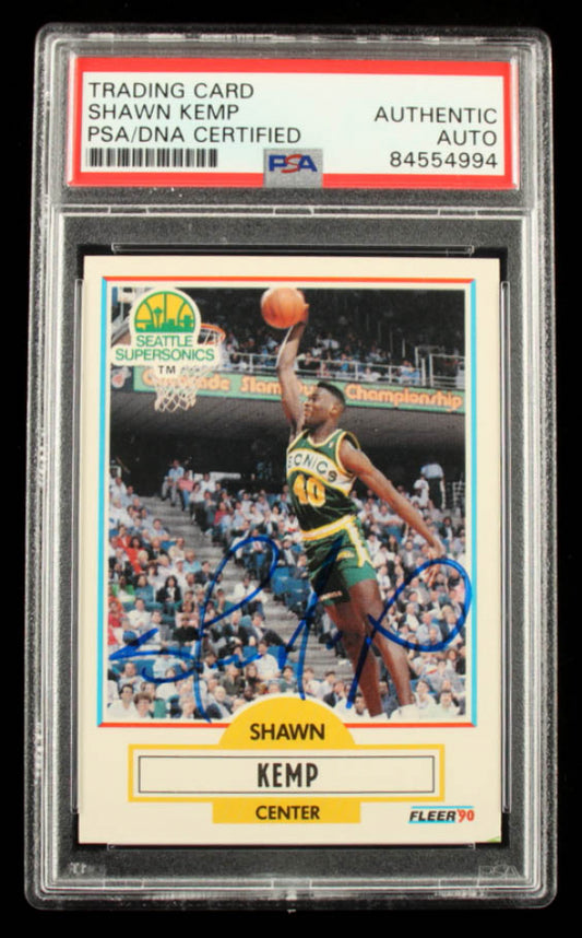 Shawn Kemp Signed 1990-91 Fleer #178 (PSA) Rookie Card