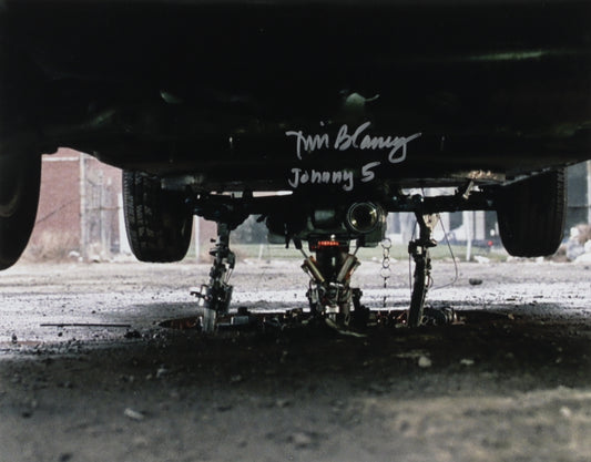 Tim Blaney Signed (ACOA) "Short Circuit" 11x14 Photo Inscribed "Johnny 5" - AutographCOA Witnessed