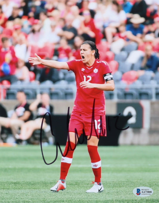 Christine Sinclair Signed Team Canada 8x10 Photo (Beckett)