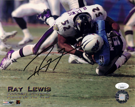 Ray Lewis Signed Ravens 8x10 Photo (JSA)