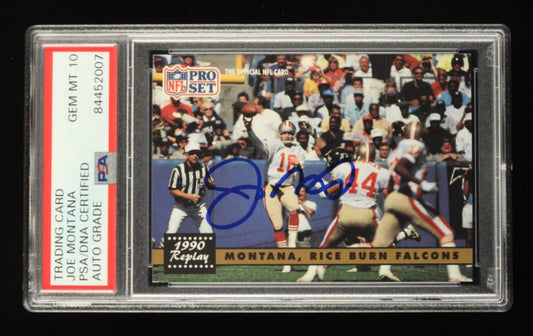 Joe Montana Signed 1991 Pro Set #329 Joe Montana/Jerry Rice REP - Autograph Graded (PSA) 10