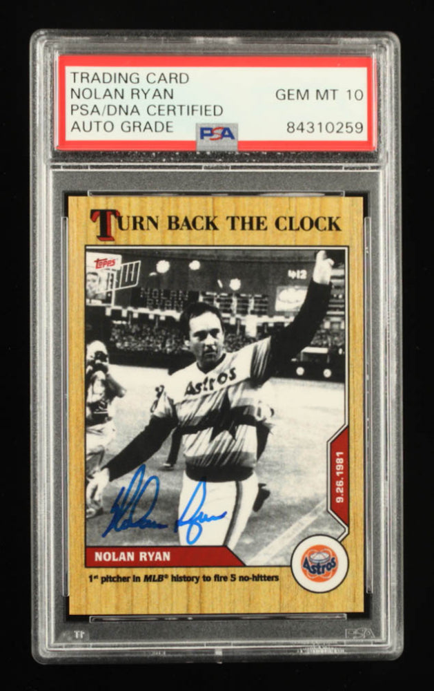 Nolan Ryan Signed 2020 Topps Now Turn Back the Clock #180 Autograph Graded (PSA) 10