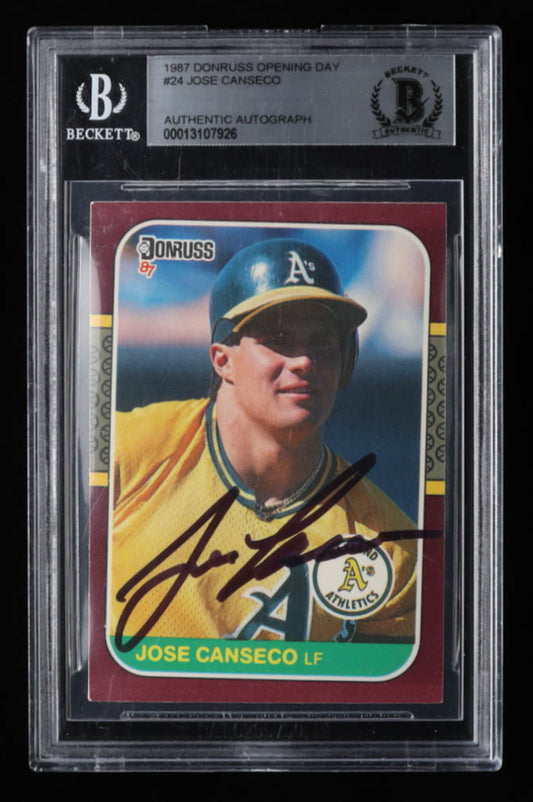 Jose Canseco Signed 1987 Donruss Opening Day #24 (BGS)