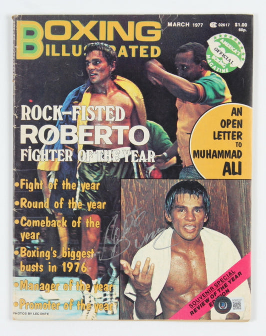 Roberto Duran Signed 1977 Boxing Illustrated Magazine (Beckett)