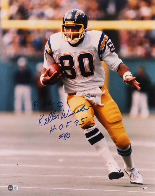 Kellen Winslow Signed (Beckett) Chargers 16x20 Photo Inscribed "H.O.F. 95"