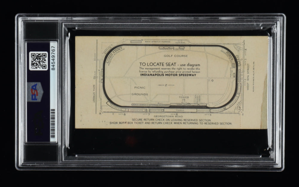 Mario Andretti Signed 1968 Indianapolis 500 Ticket (PSA)