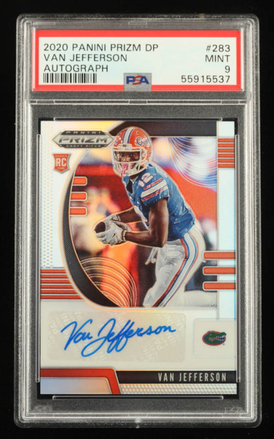 Van Jefferson 2020 Panini Prizm Draft Picks Autograph Prizms #283 RC (PSA 9) - Rookie Card