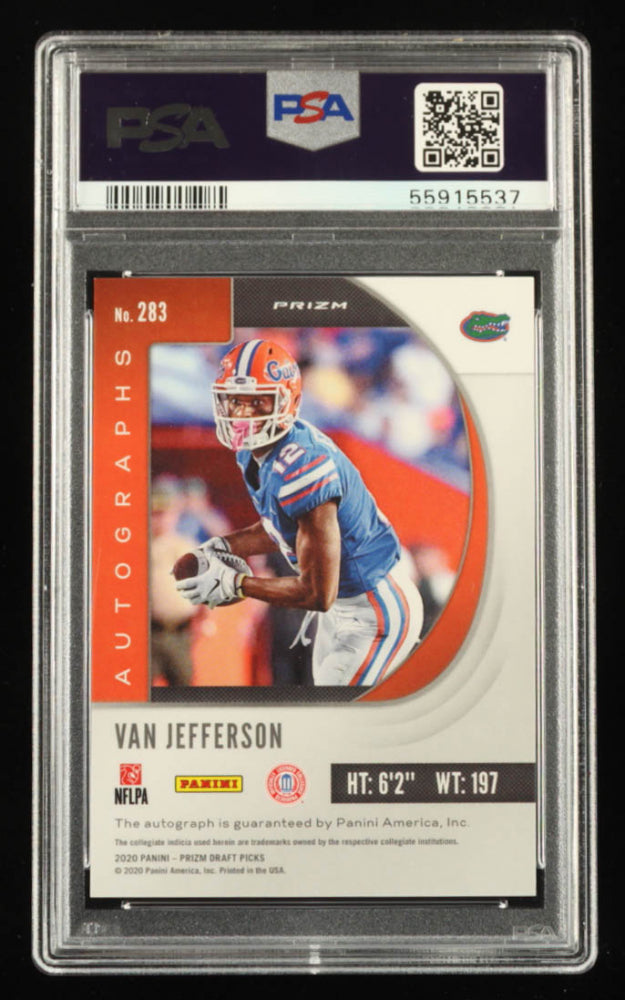 Van Jefferson 2020 Panini Prizm Draft Picks Autograph Prizms #283 RC (PSA 9) - Rookie Card