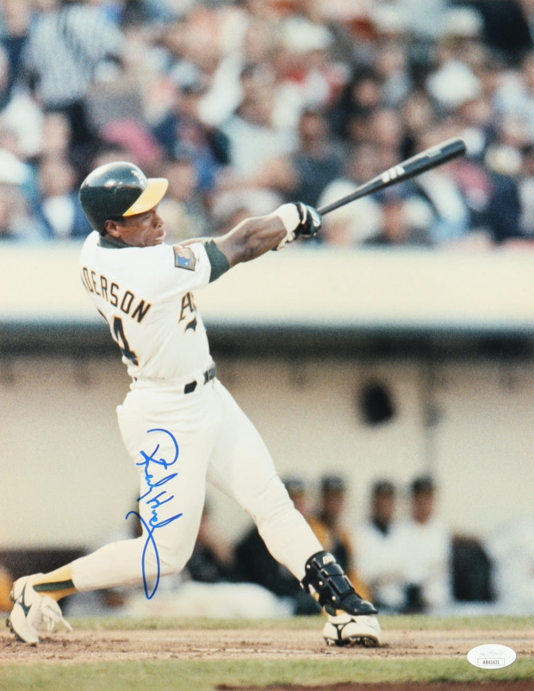 Rickey Henderson Signed Athletics 11x14 Photo (JSA)