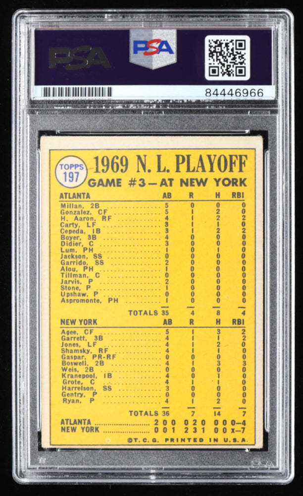 Nolan Ryan Signed 1970 Topps #197 NL Playoff Game 3 - Autograph Graded (PSA) 10