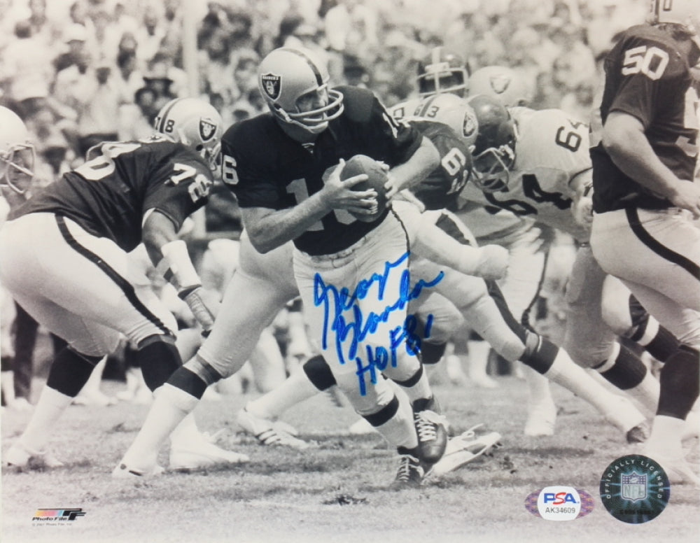 George Blanda Signed (PSA) Raiders 8x10 Photo Inscribed "HOF 81" - 4x Pro Bowl & 3x AFL Champ