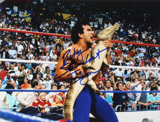 Ricky Steamboat Signed WWE 11x14 Photo Inscribed "The Dragon" (Beckett)