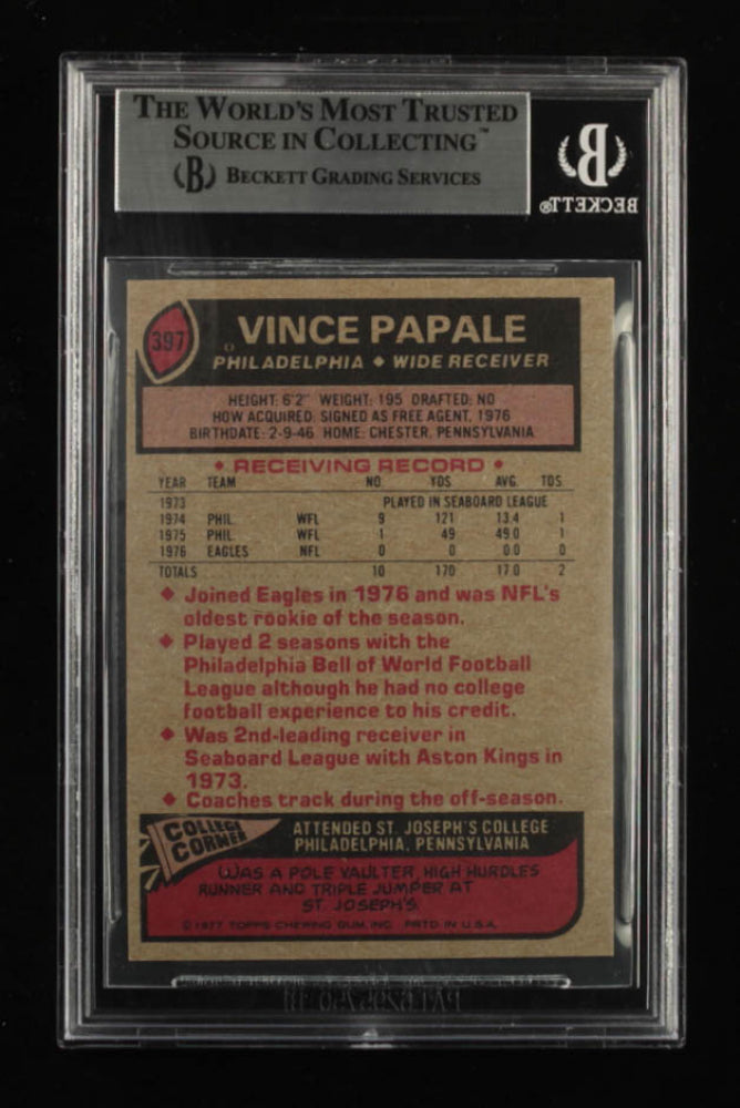 Vince Papale Signed 1977 Topps #397 (BGS) - Rookie Card