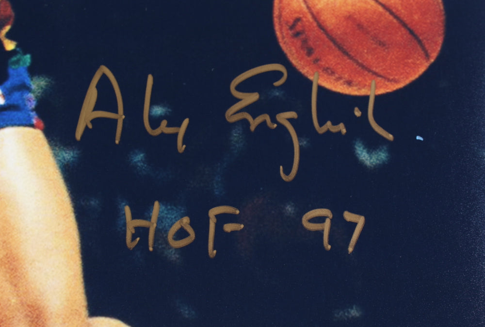 Alex English Signed (JSA) Nuggets 11x14 Photo Inscribed "HOF 97"