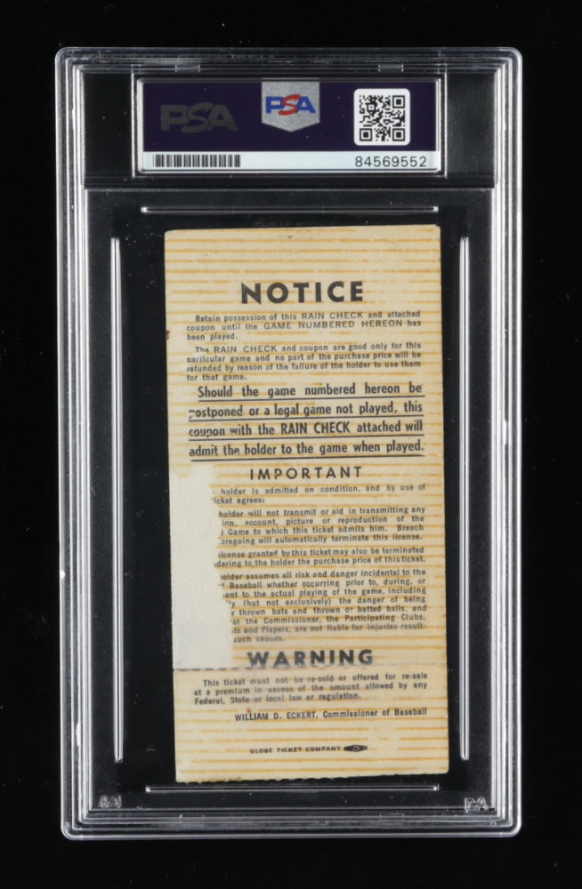 Carl Yastrzemski Signed 1967 World Series Game 2 Ticket - Autograph Graded (PSA) 10