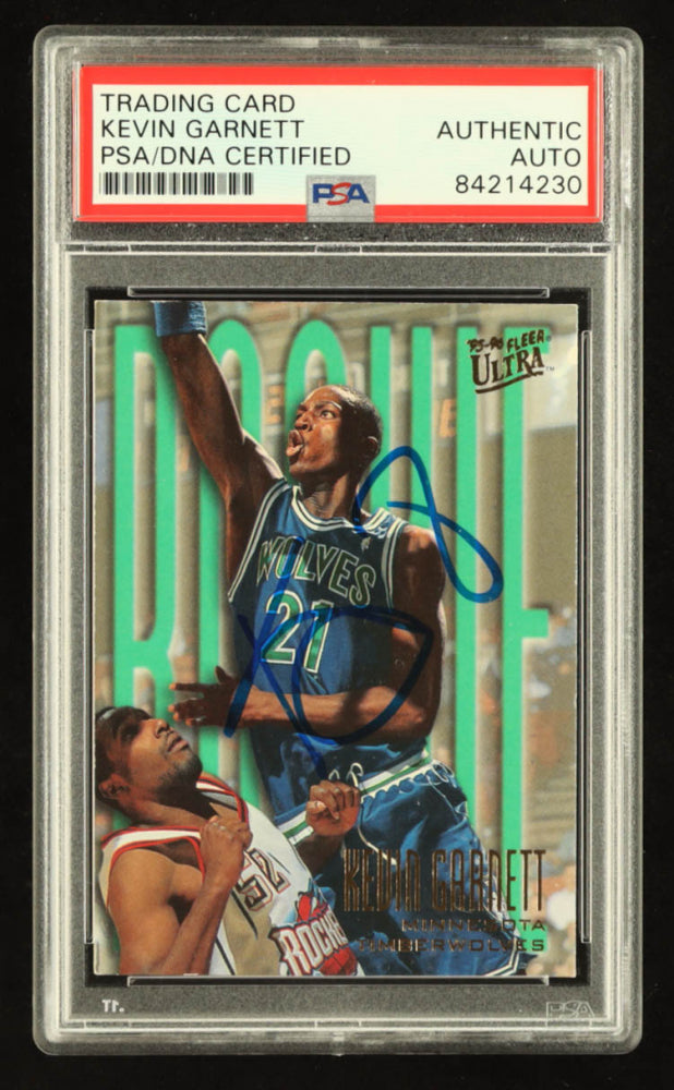 Kevin Garnett Signed 1995-96 Ultra #274 (PSA) - Rookie Card