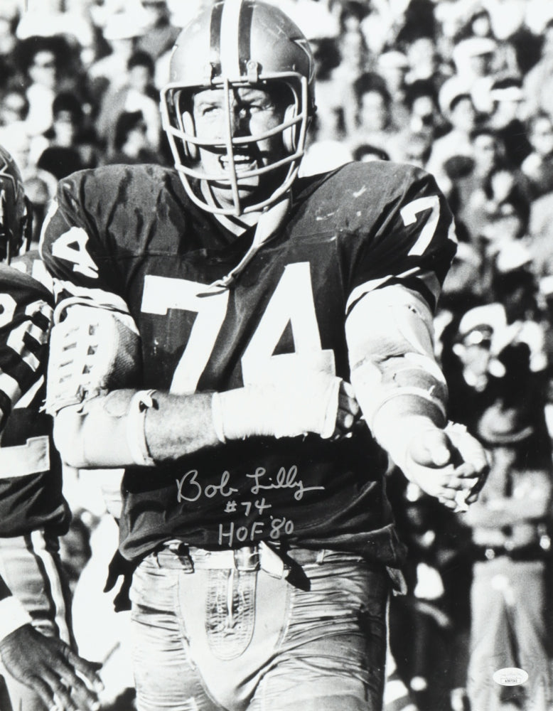 Bob Lilly Signed Cowboys 16x20 Photo Inscribed "HOF '80" (JSA)