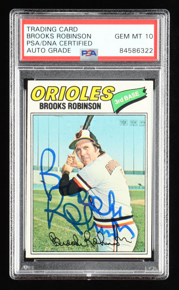 Brooks Robinson Signed 1977 Topps #285 - Autograph Graded (PSA) 10