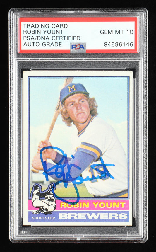 Robin Yount Signed 1976 Topps #316 - Autograph Graded (PSA) 10